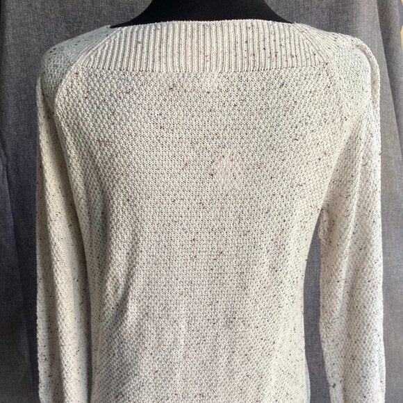 Cream Textured Knit Cotton Sweater - Picture 2 of 4
